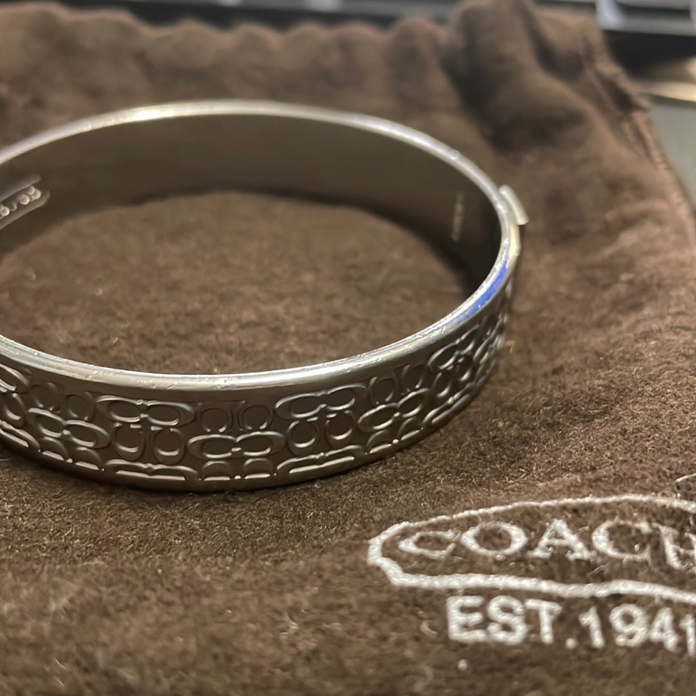 Silver Coach Bangle with bag